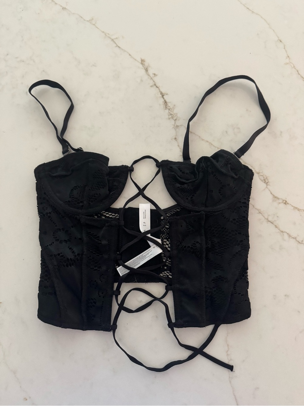 Urban Outfitters Black Lace Bustier Top
